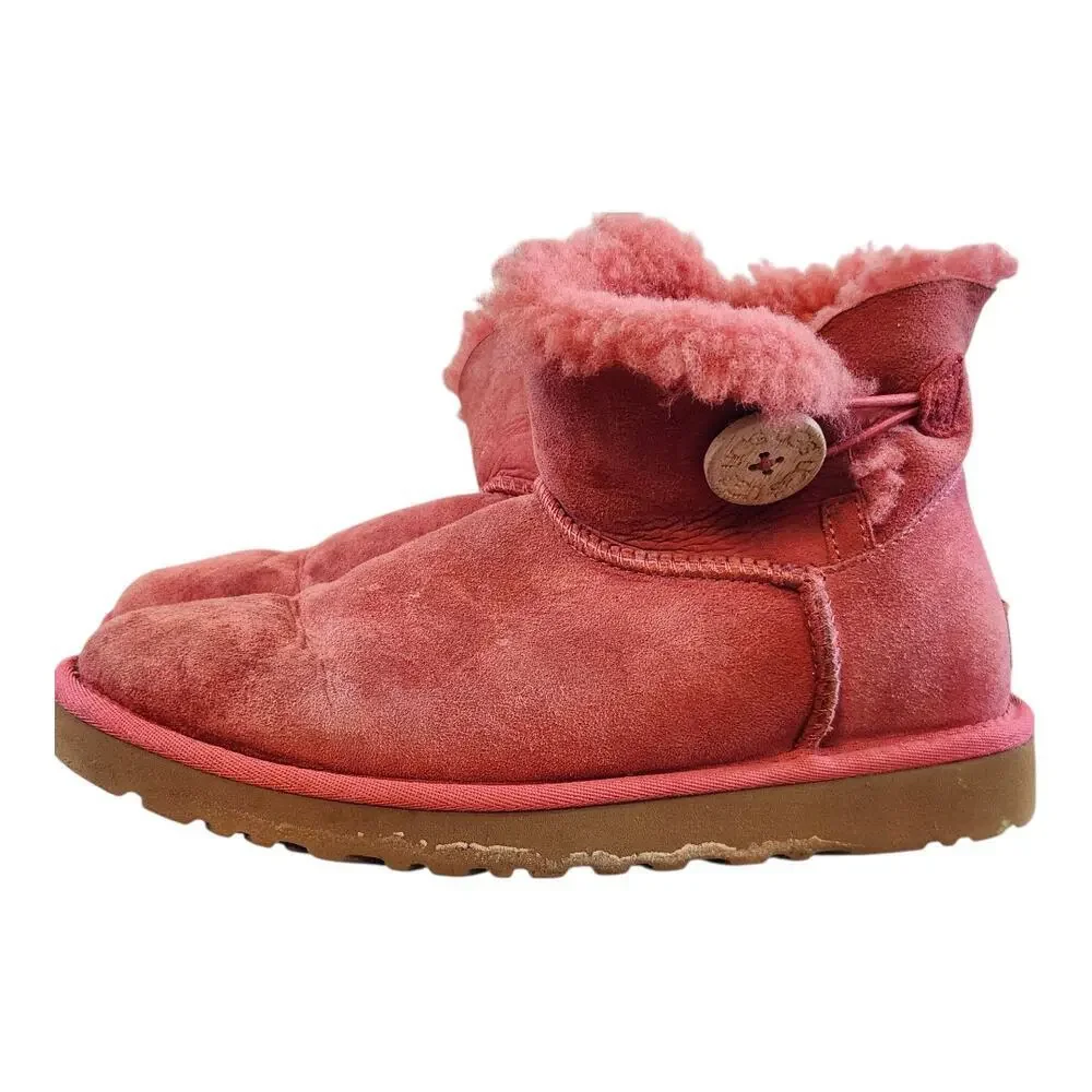 Ugg Australia Bailey button mini low boots pink 3352‎ sz 7 women